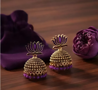 Purple Enamel Lotus Drops