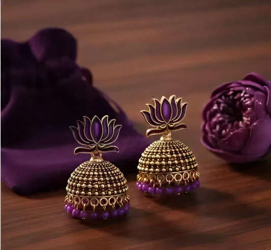 Purple Enamel Lotus Drops