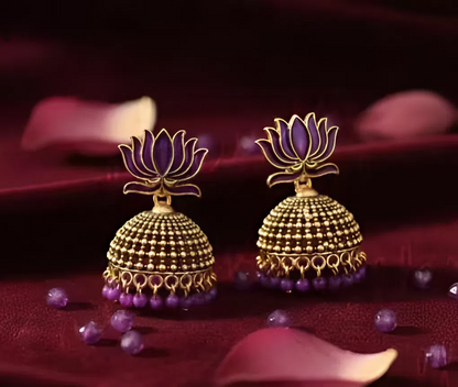 Purple Enamel Lotus Drops