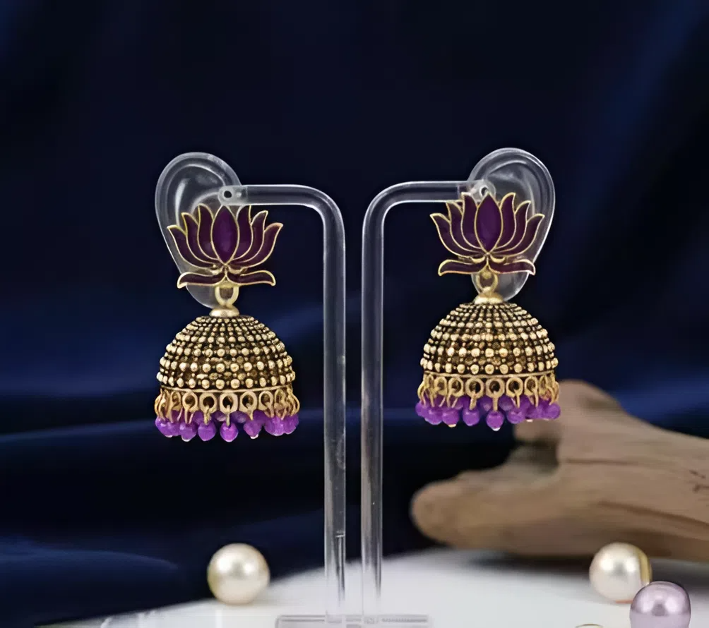 Purple Enamel Lotus Drops