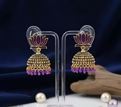 Purple Enamel Lotus Drops