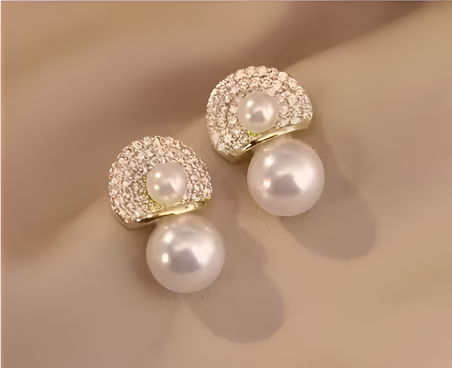 Estailo Luxe Dual Pearl Studs