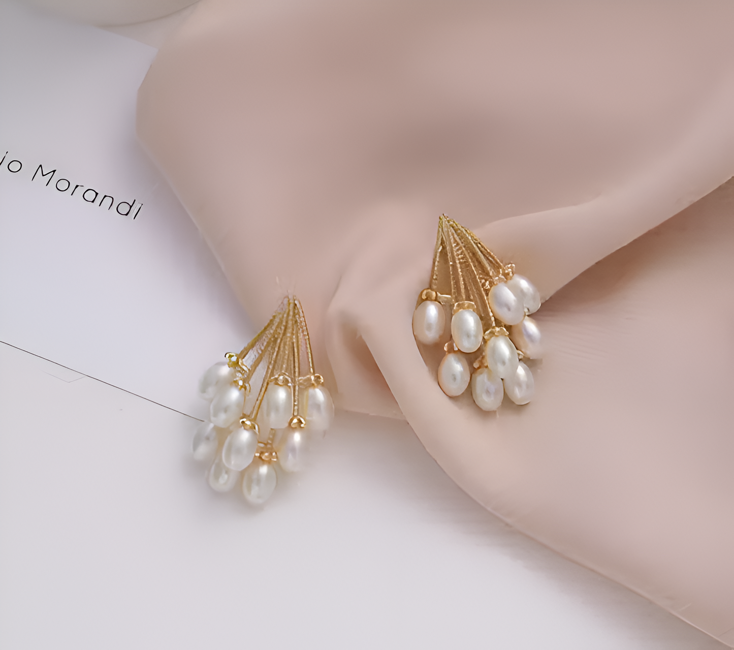 PolluxCraft PearlCascade Gold Plated Oversized Studs