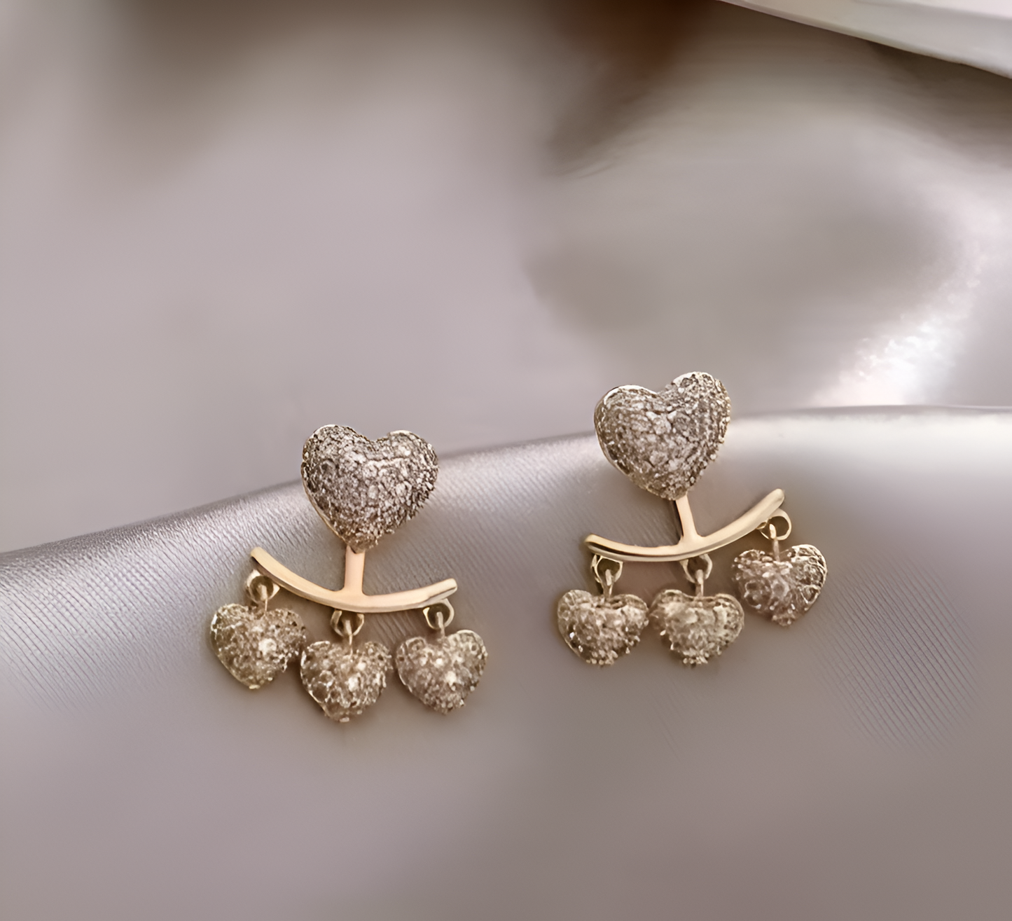 Vembley Korean Front And Back Buckle Heart Stud