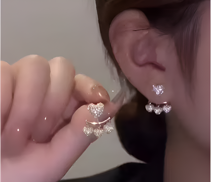 Vembley Korean Front And Back Buckle Heart Stud