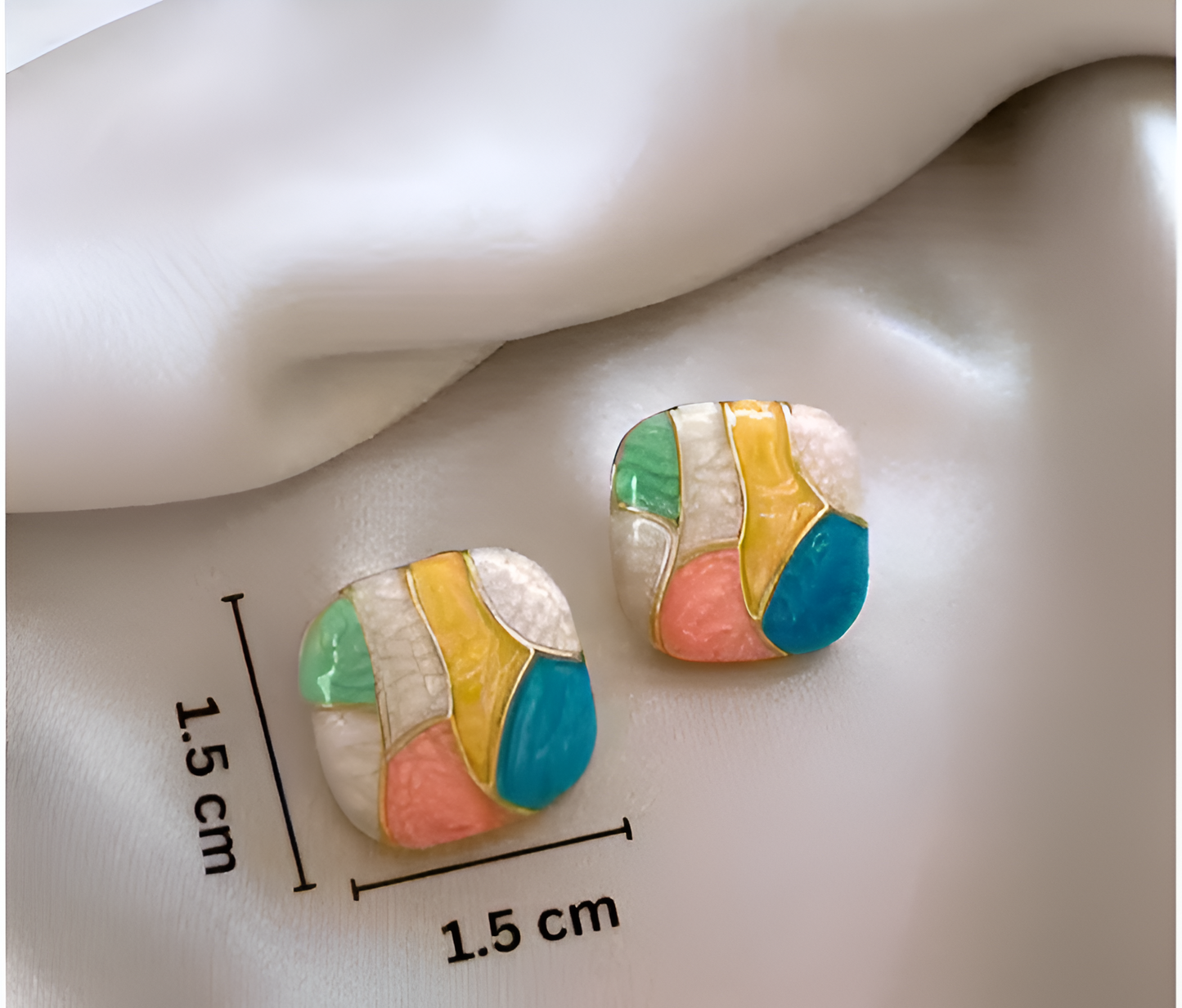 Elara Trendy Korean Multicolor Stone Stud Earrings