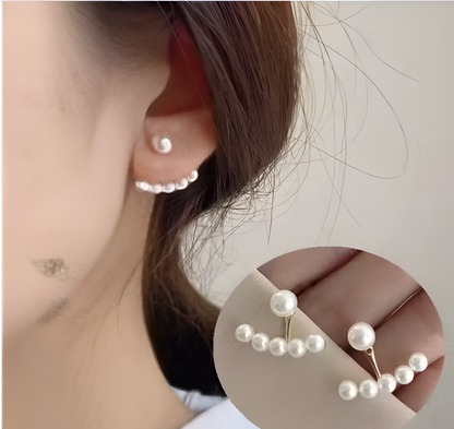 PolluxCraft Elegant Pearl Ear Jacket Earrings