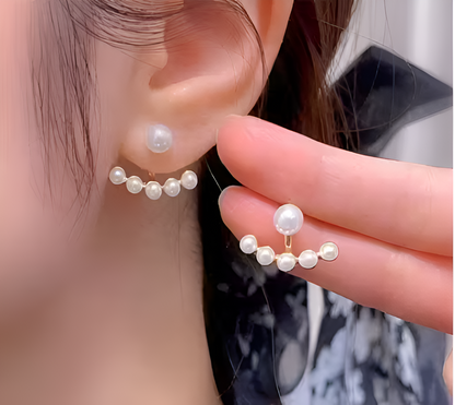 PolluxCraft Elegant Pearl Ear Jacket Earrings