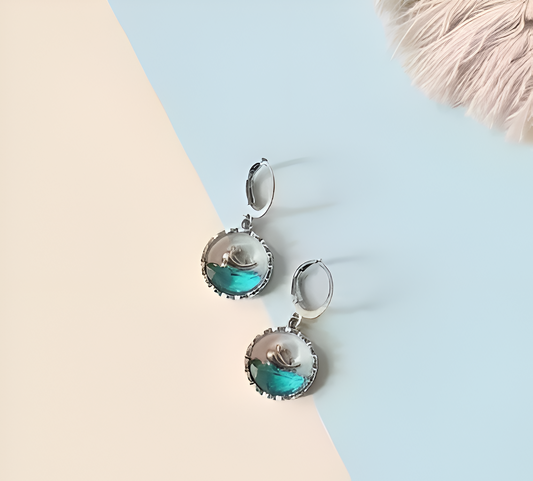 OceanGlow Dolphin Drop Earrings