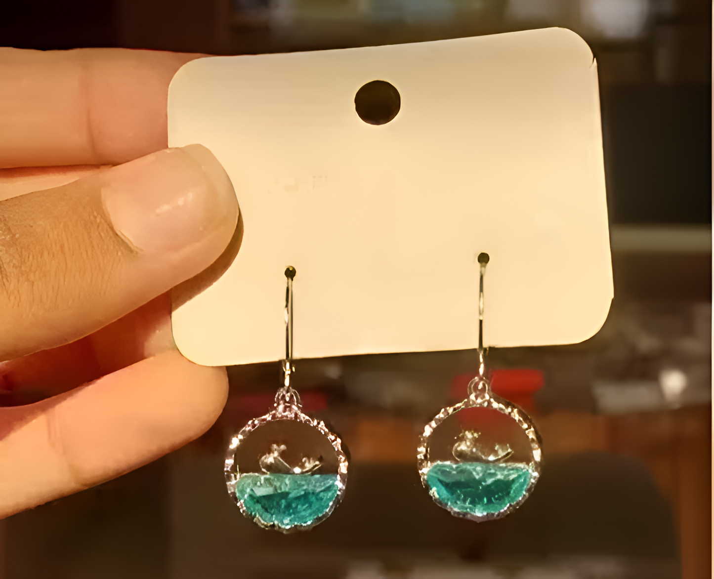 OceanGlow Dolphin Drop Earrings
