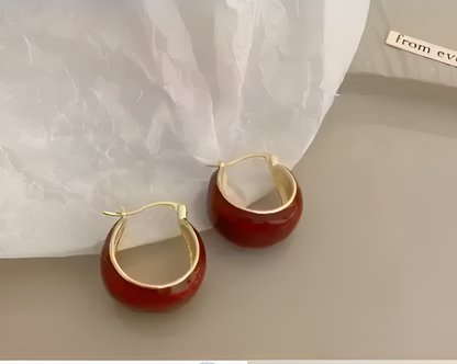 RubyHalo Korean Minimal Hoop Stud Earrings