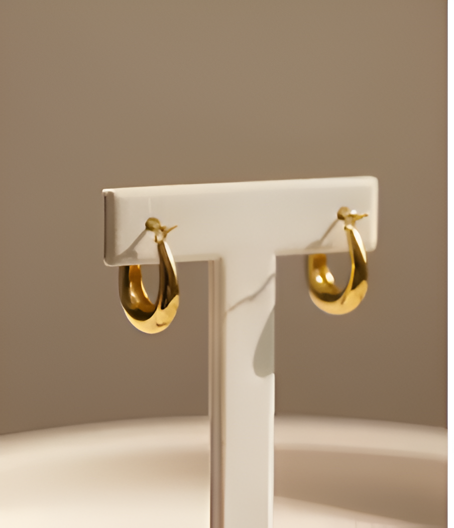 Ankaha Gold Plated Chunky Hoop Earrings