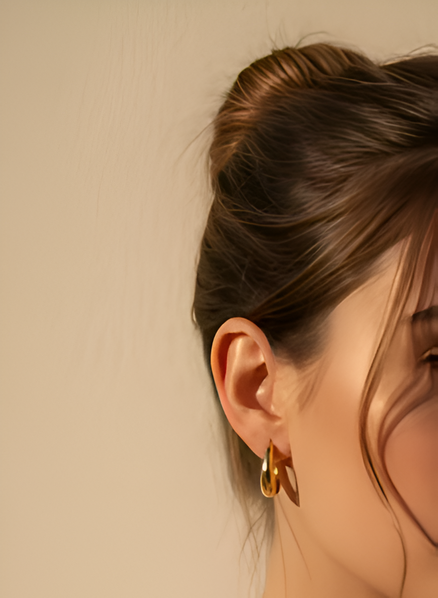 Ankaha Gold Plated Chunky Hoop Earrings